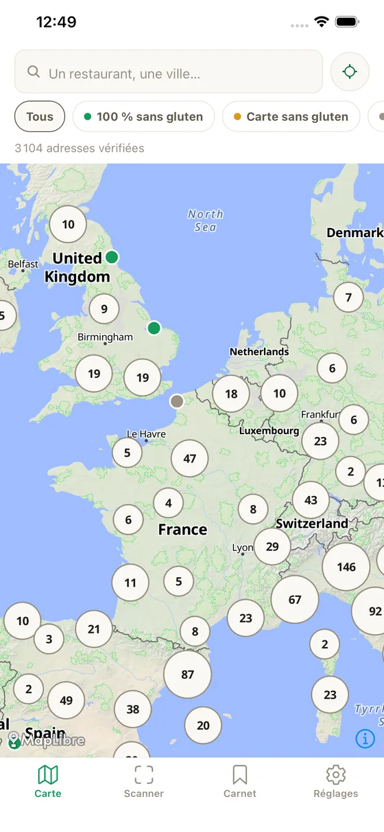 La carte des 3 274 adresses vérifiées