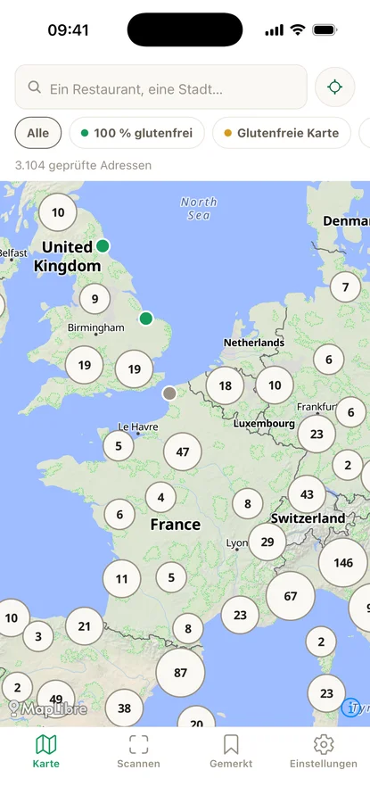 Die Karte der 3.274 geprüften Adressen
