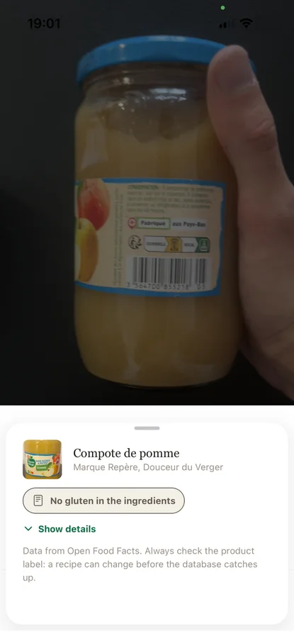 The verdict on a scanned apple sauce