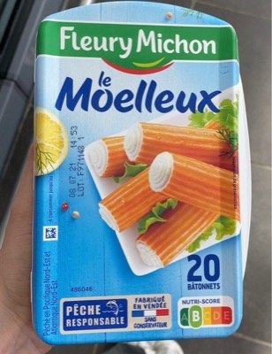 Barquette de bâtonnets de surimi Fleury Michon Le Moelleux